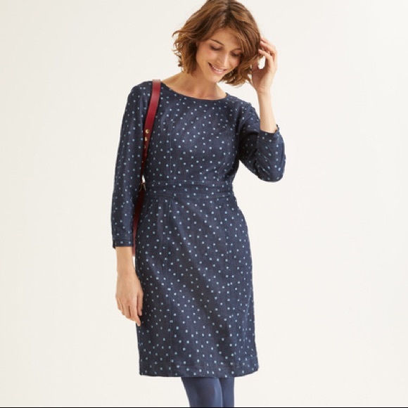 Boden Dresses & Skirts - BODEN Coraline Denim Polka Dot Printed Dress